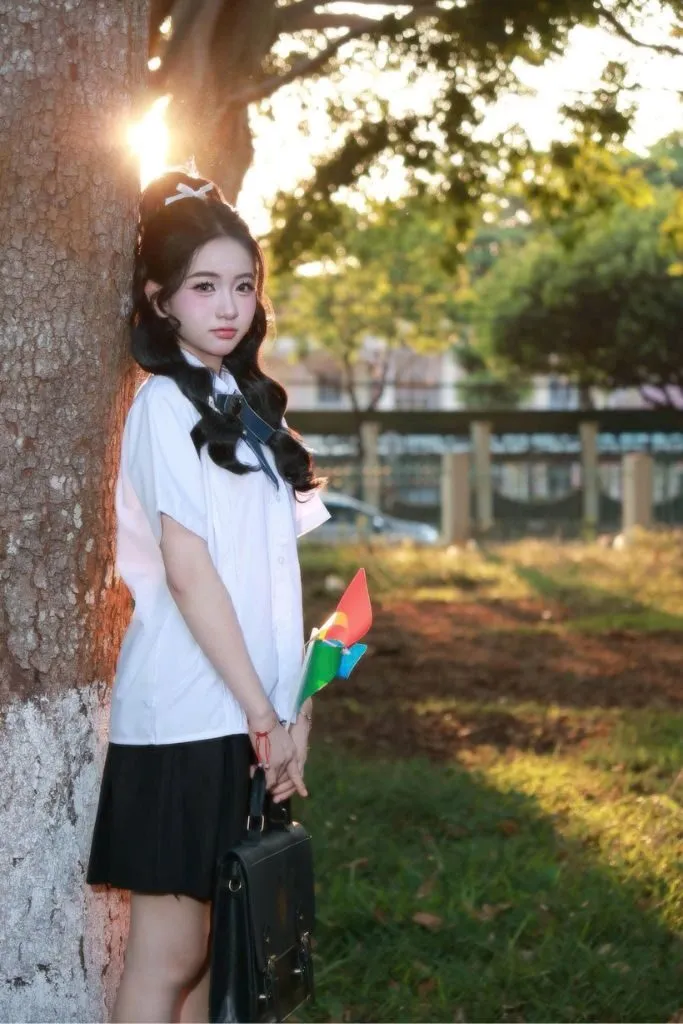 Nữ sinh đi chụp ảnh kỷ yếu