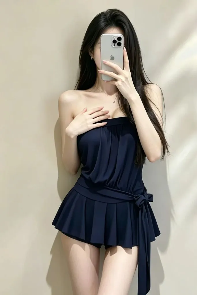 Gái xinh dáng người mẫu khoe hở vú lộ 1/2